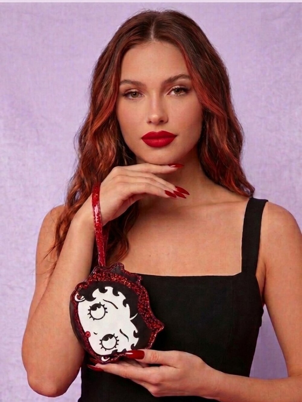 NEW Betty Boop Red Glitter Wristlet Purse | Collectible Mini Bag